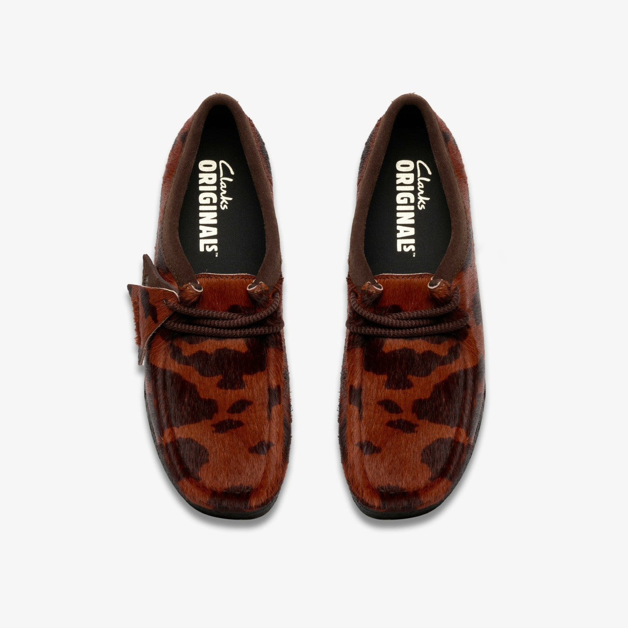 Wallabee Brown Cow Print Clarks Women