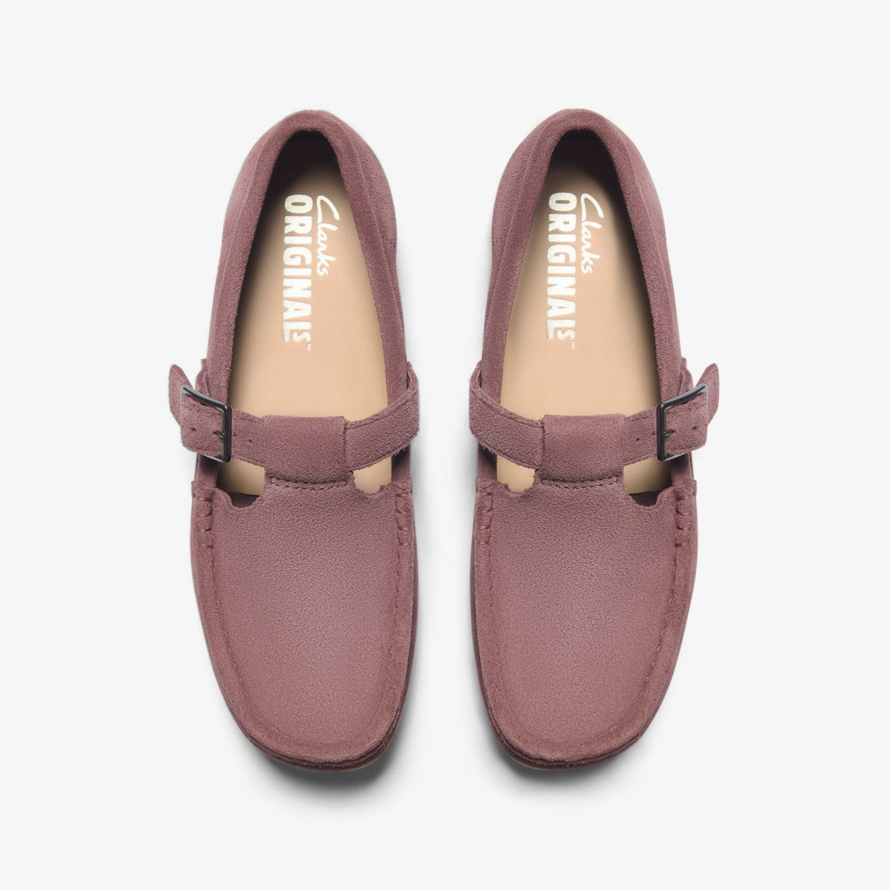 Wallabee T Bar Rose Brown Suede Clarks Women