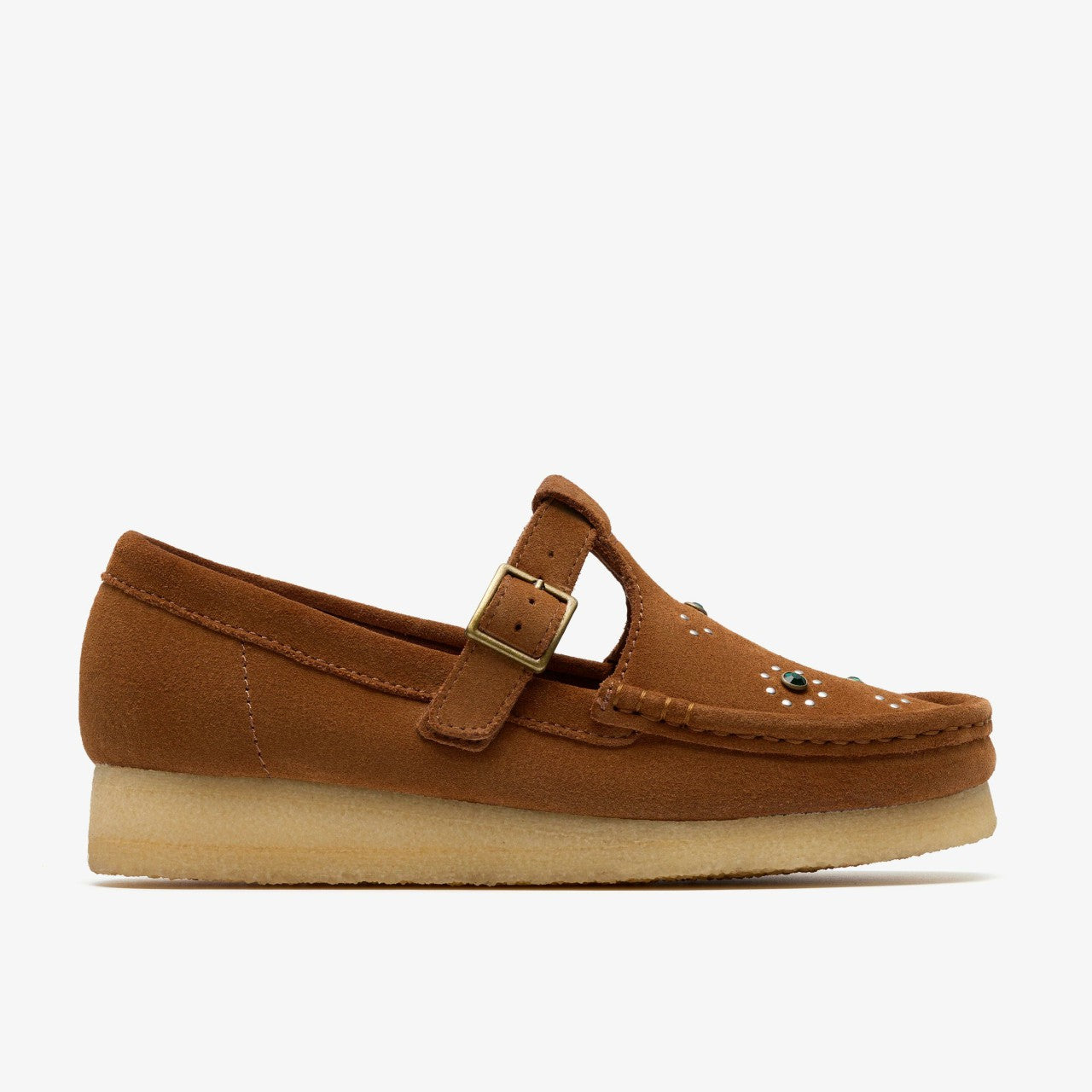 Wallabee T Bar Brown/Orange Suede Clarks Women