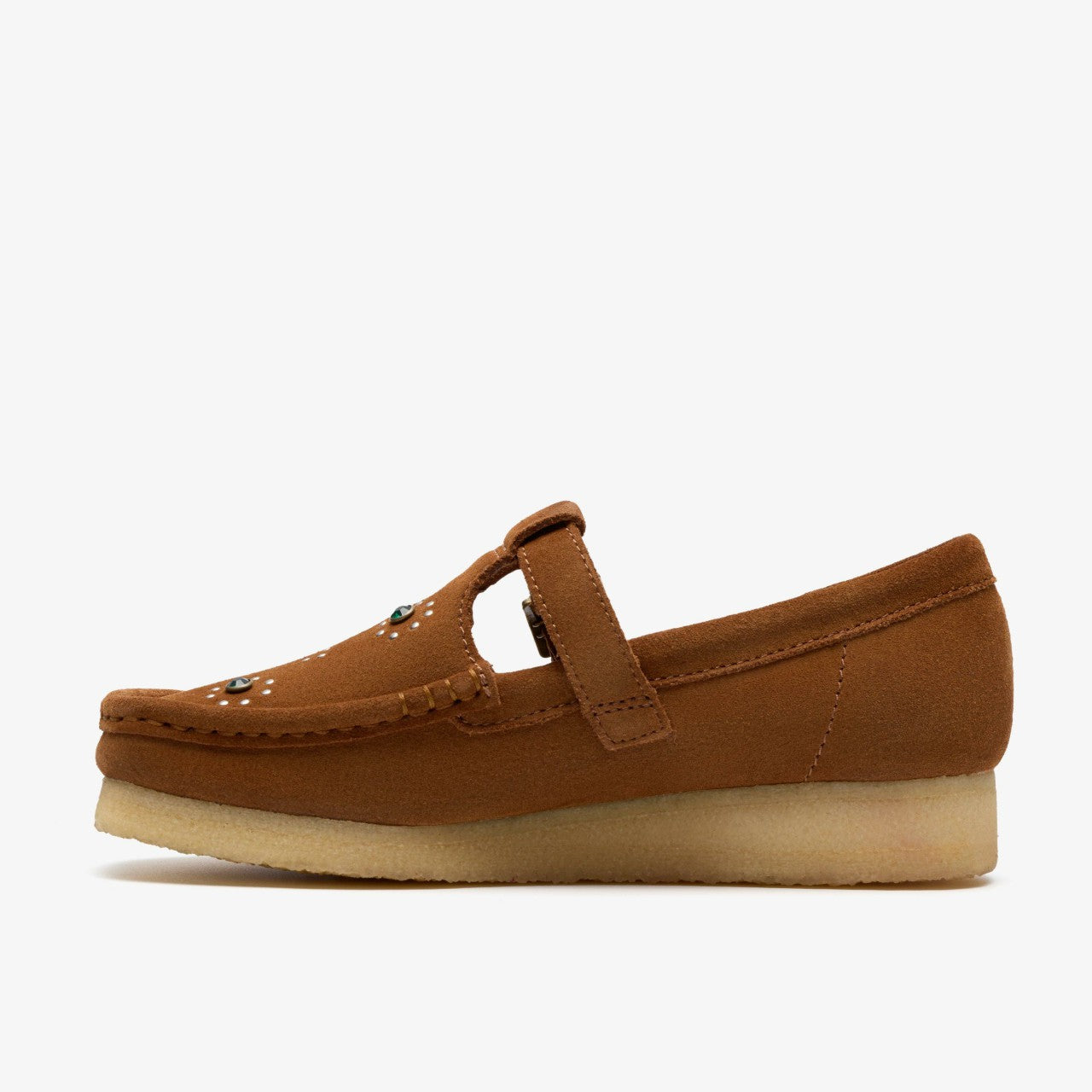 Wallabee T Bar Brown/Orange Suede Clarks Women