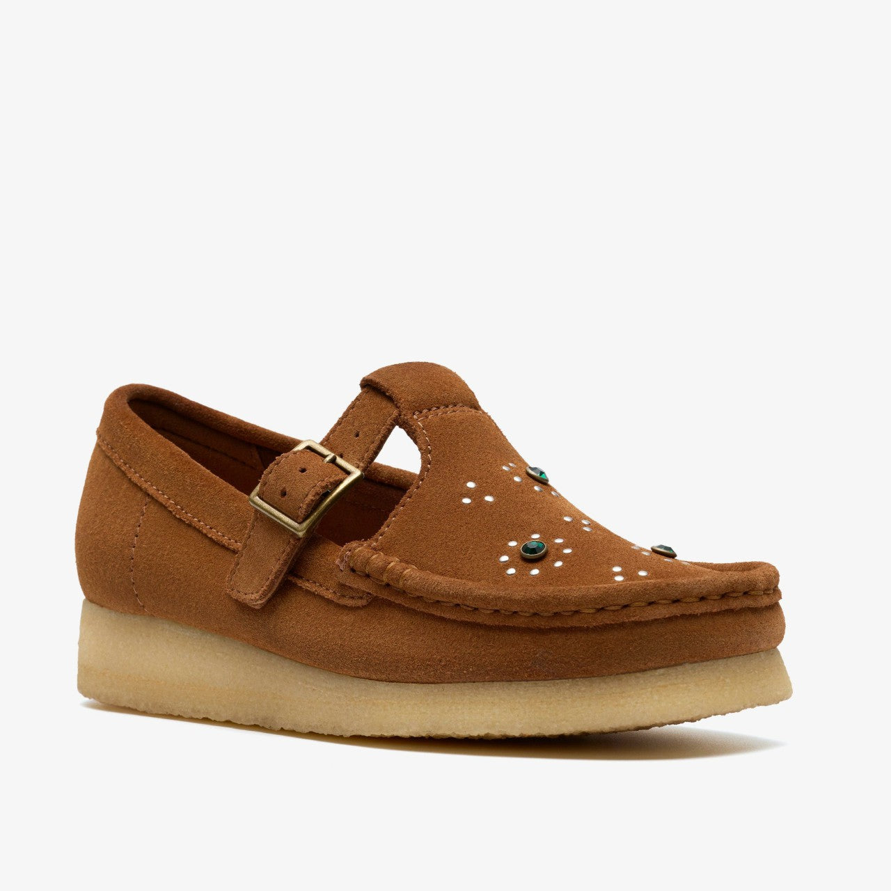 Wallabee T Bar Brown/Orange Suede Clarks Women
