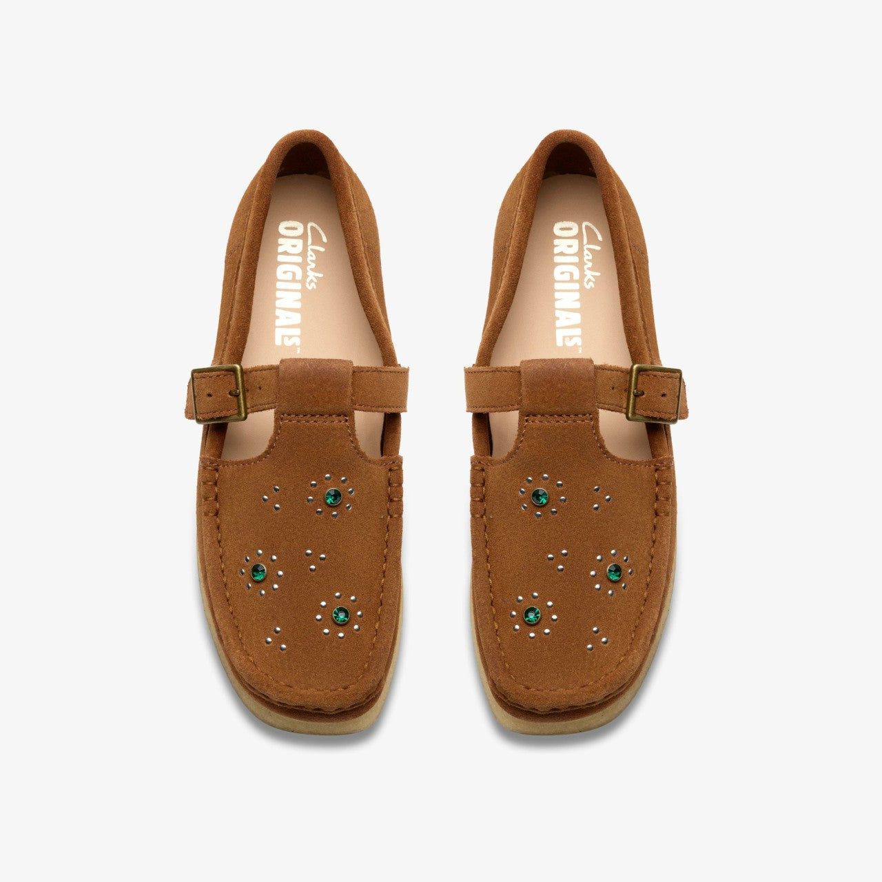 Wallabee T Bar Brown/Orange Suede Clarks Women