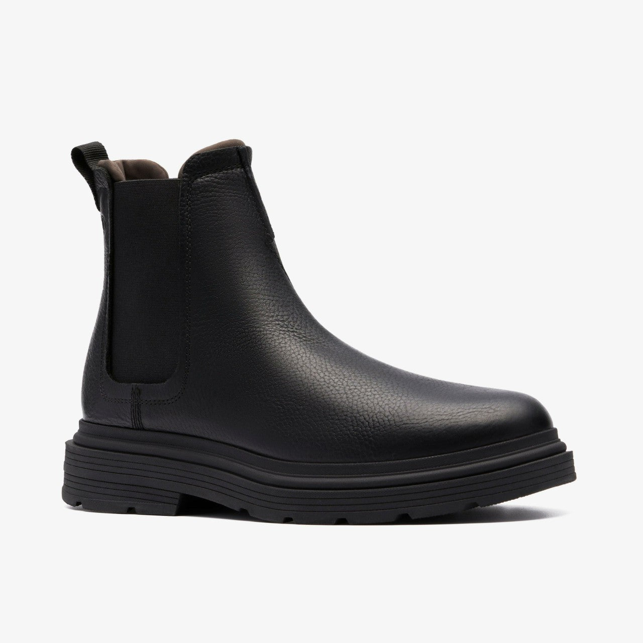 Badbury Easy Black Leather Clarks Men