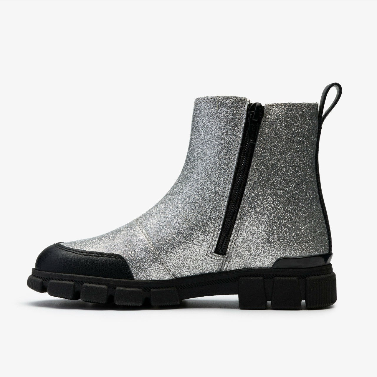 Evyn Chelsea Kid Silver Patent Clarks Kids