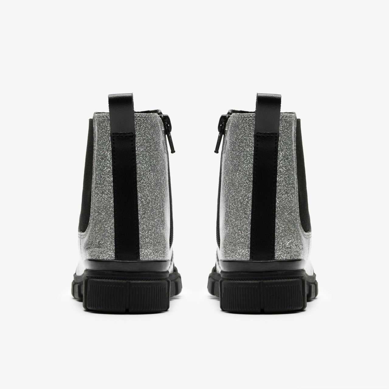 Evyn Chelsea Kid Silver Patent Clarks Kids