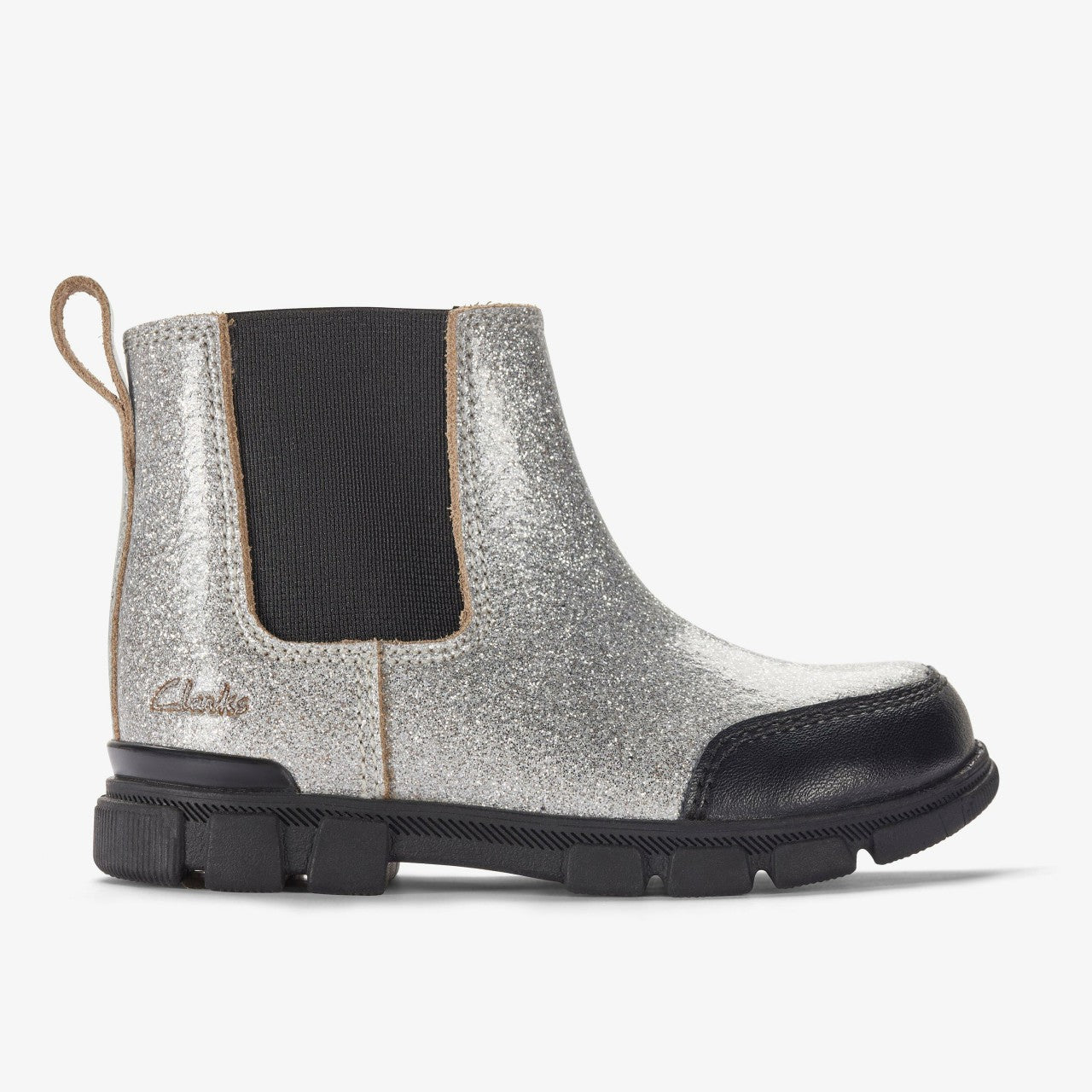 Evyn Chelsea Toddler Silver Patent Clarks Kids