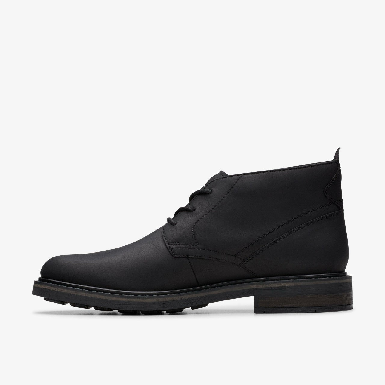 Newford Mid Black Leather Clarks Men