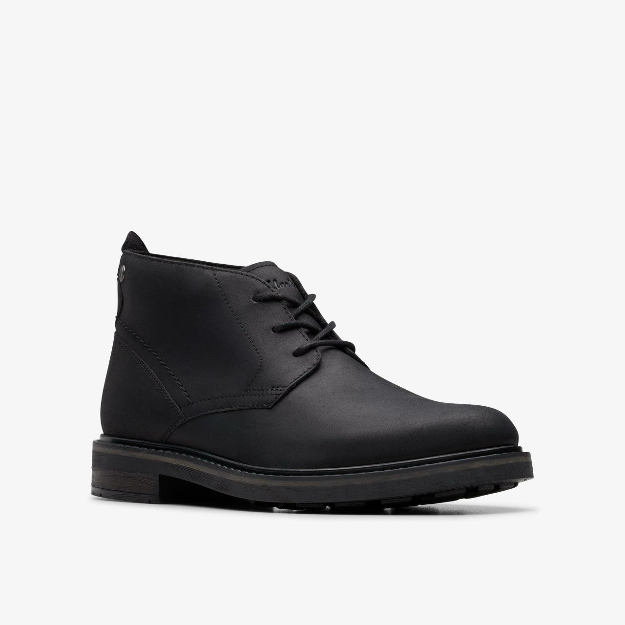 Newford Mid Black Leather Clarks Men