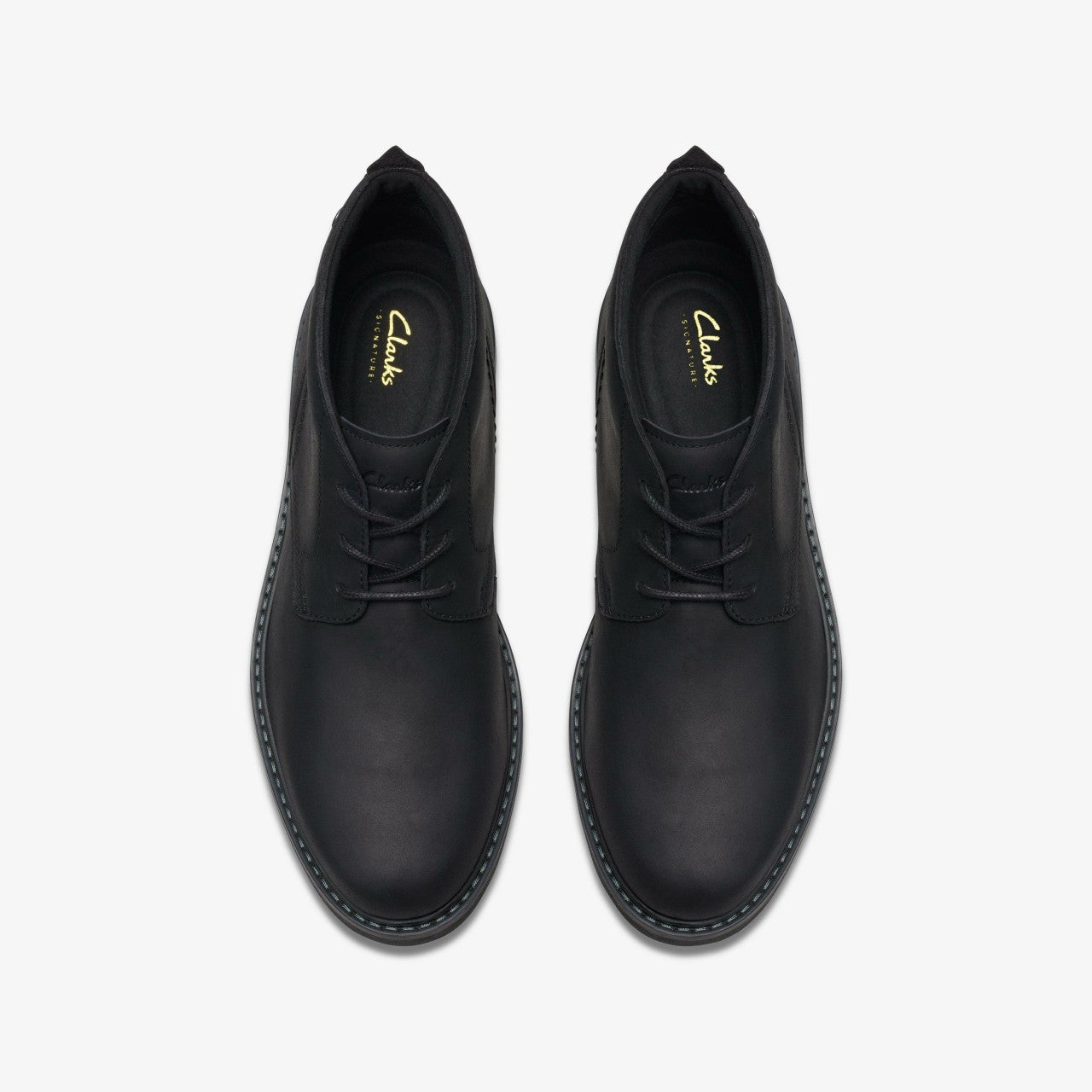 Newford Mid Black Leather Clarks Men