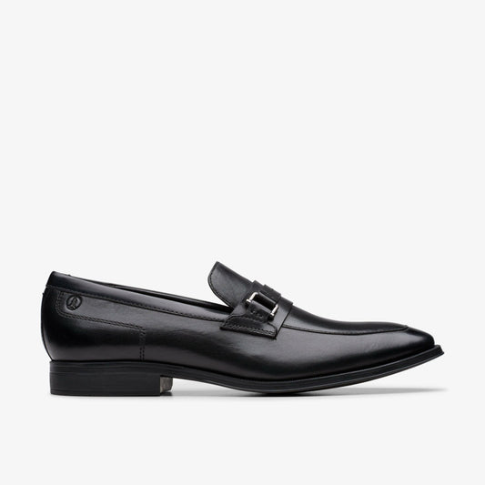 Paulton Lo Black Leather Clarks Men