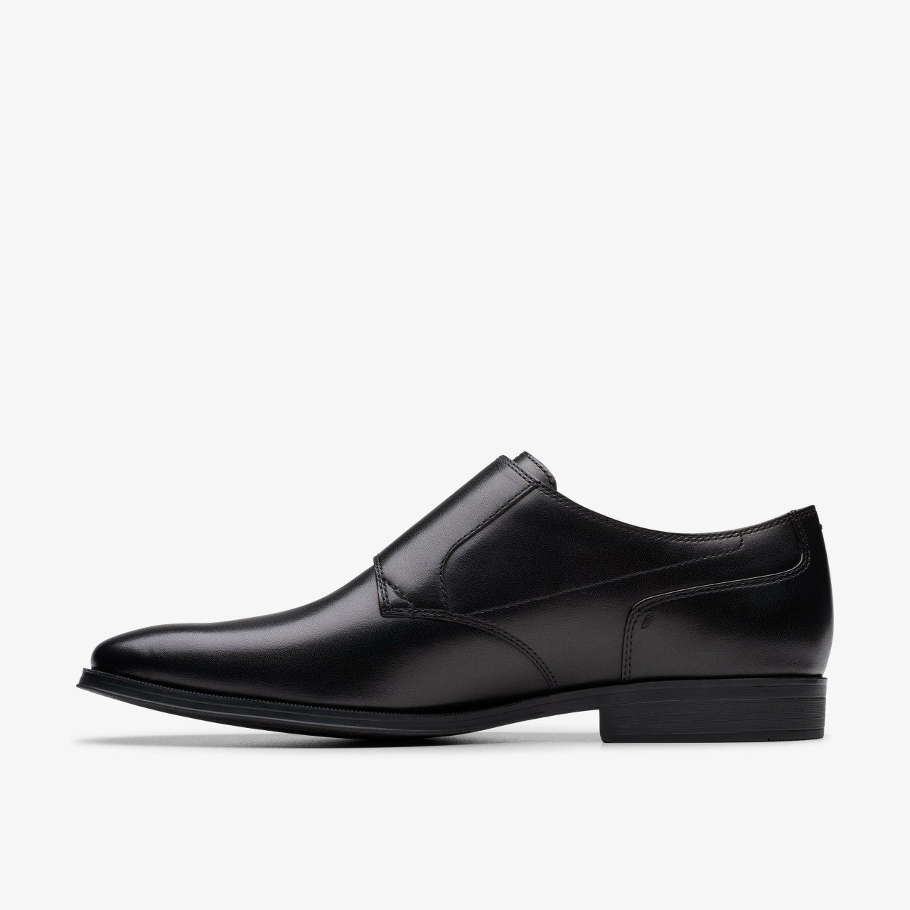 Paulton Monk Black Leather Clarks Men