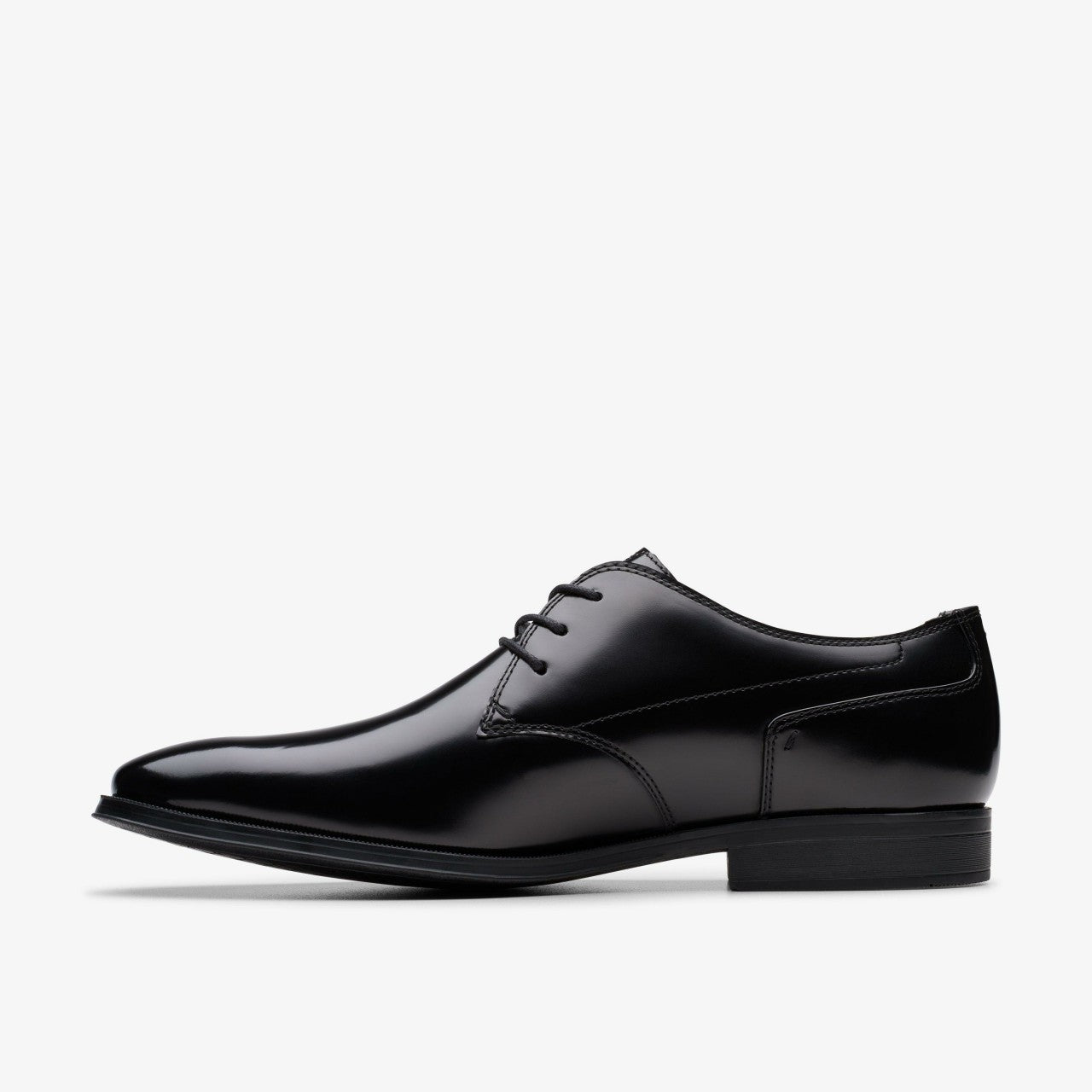 Paulton Lace Black Hi Shine Leather Clarks Men