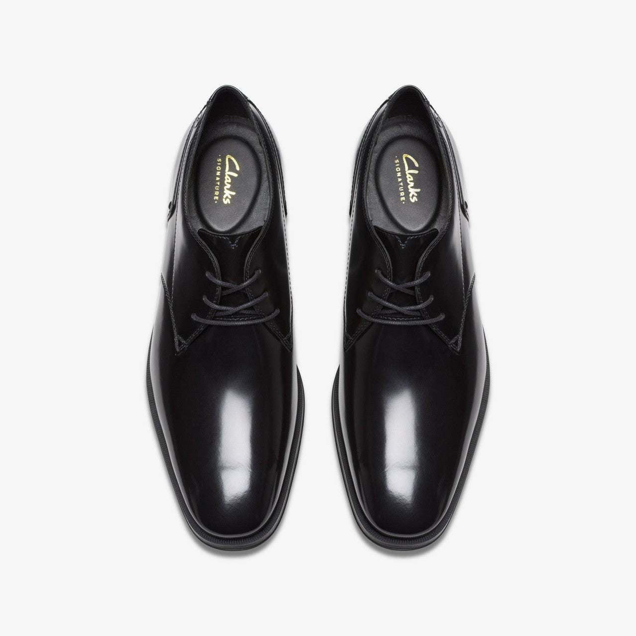 Paulton Lace Black Hi Shine Leather Clarks Men
