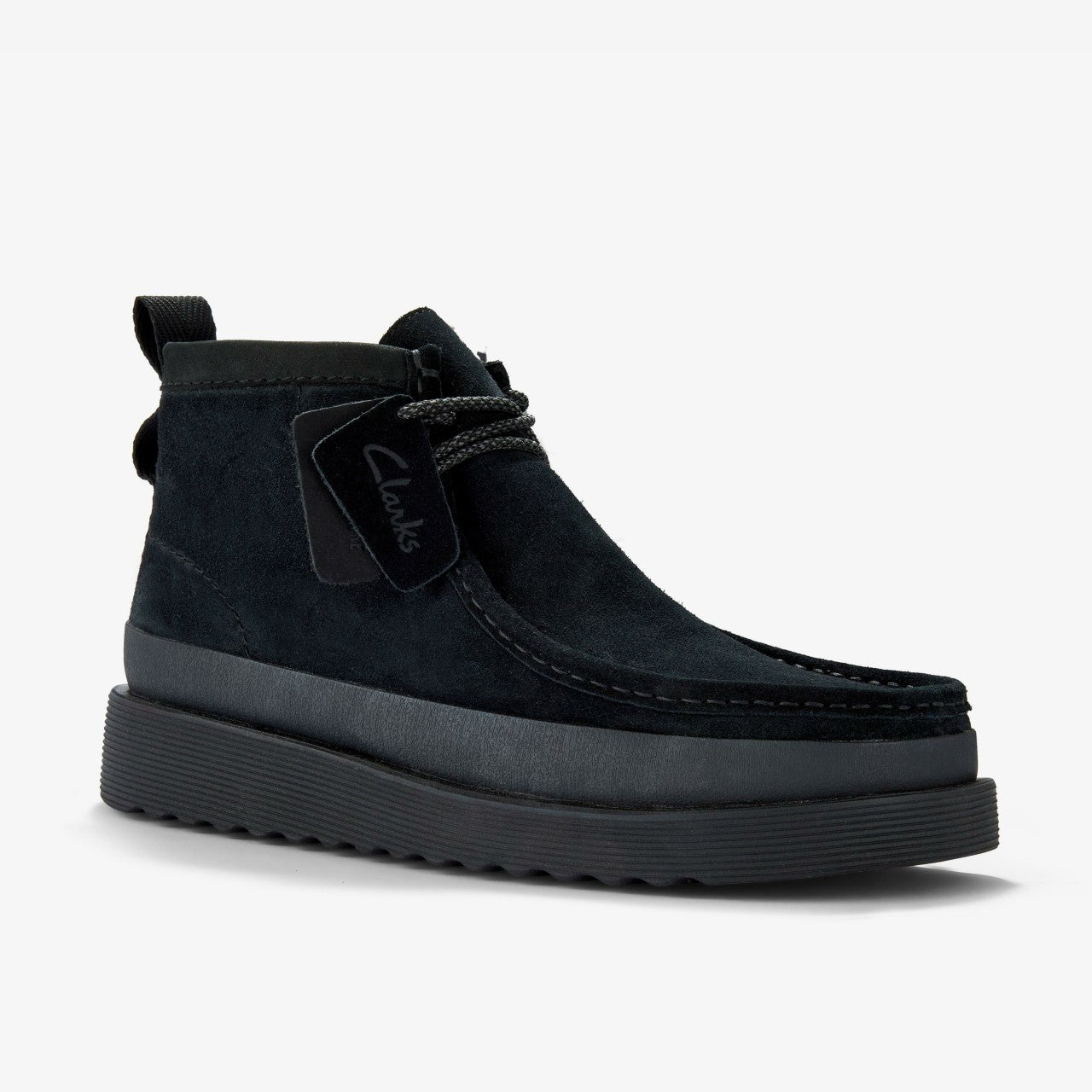 Wallabee FTR2 Hi Black Suede Clarks Men