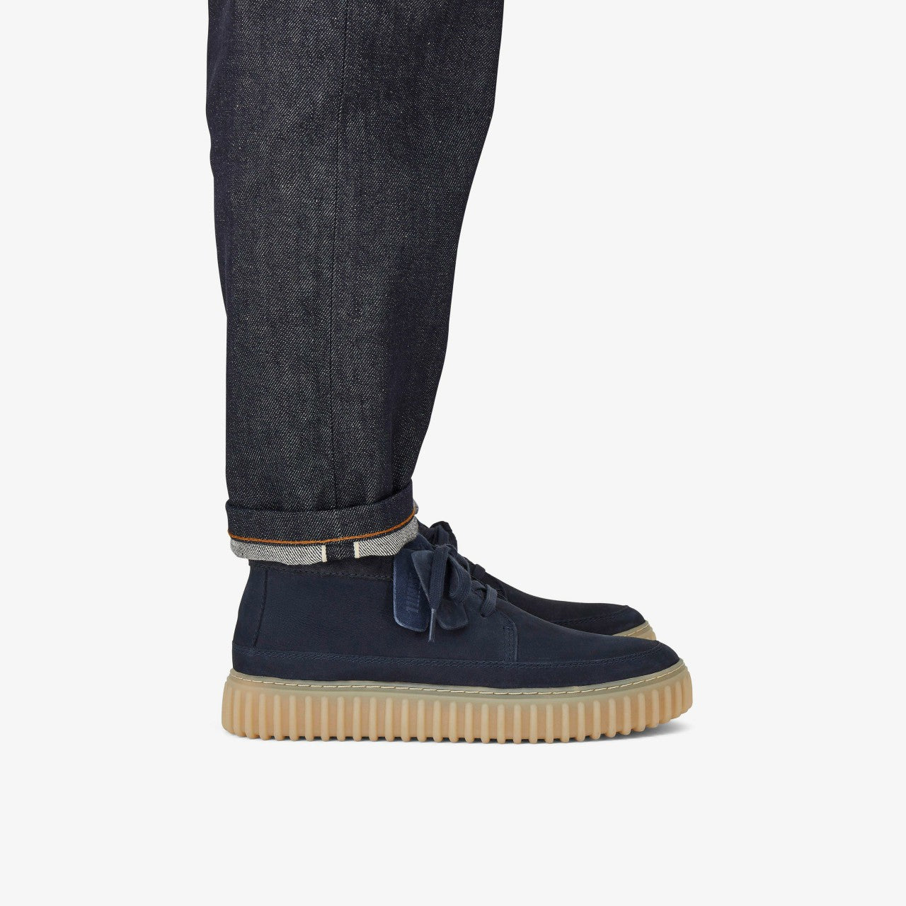 Torhill Lace Hi Navy Nubuck Clarks Men