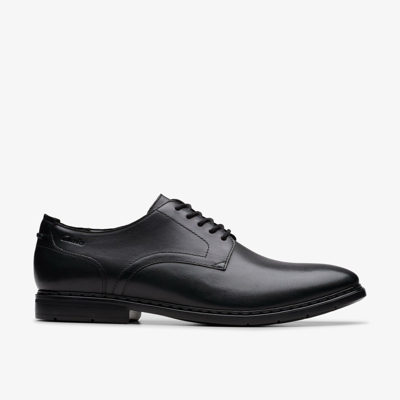 Banbury Derby Black Leather Clarks Men