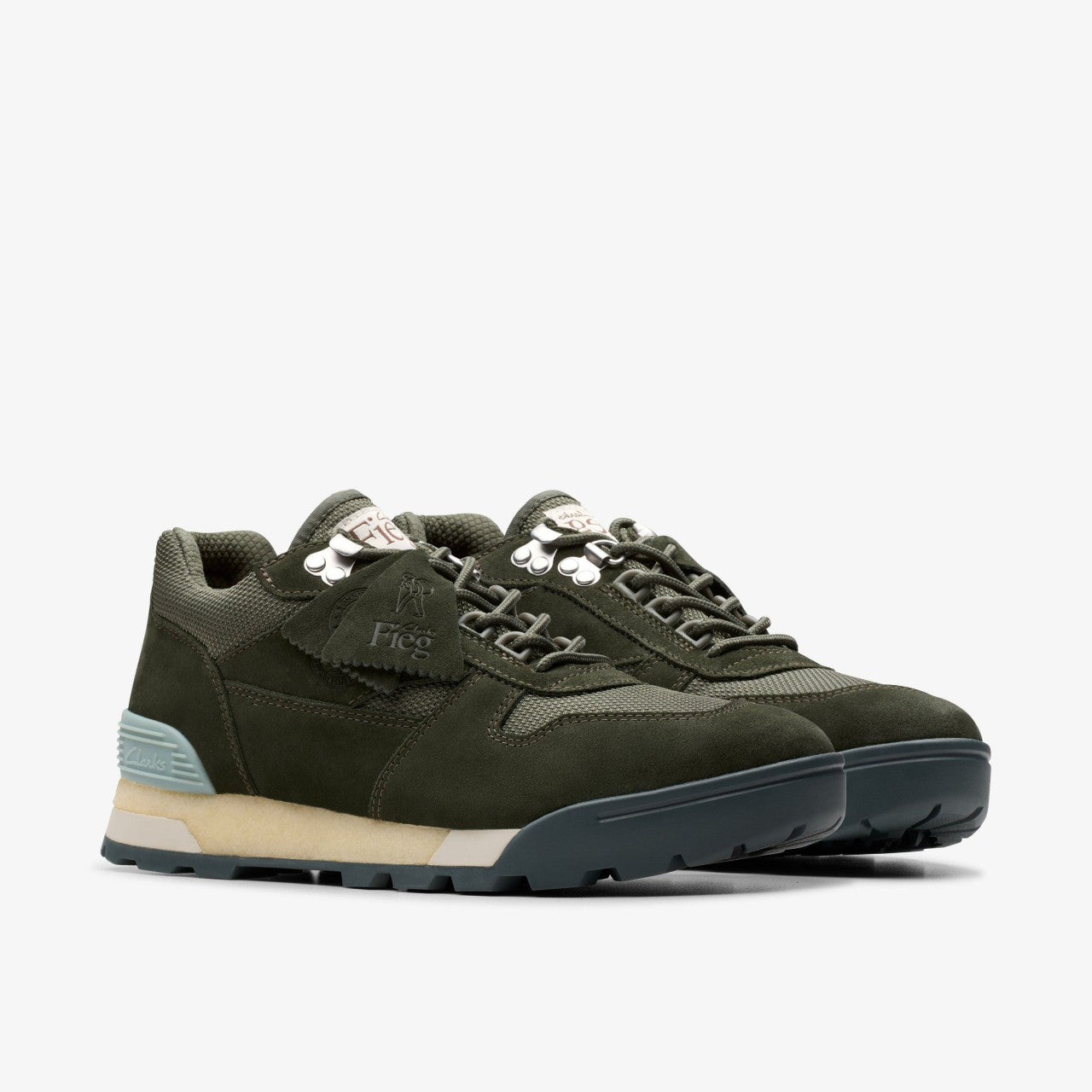 Laddow Dark Olive Combination Clarks Men