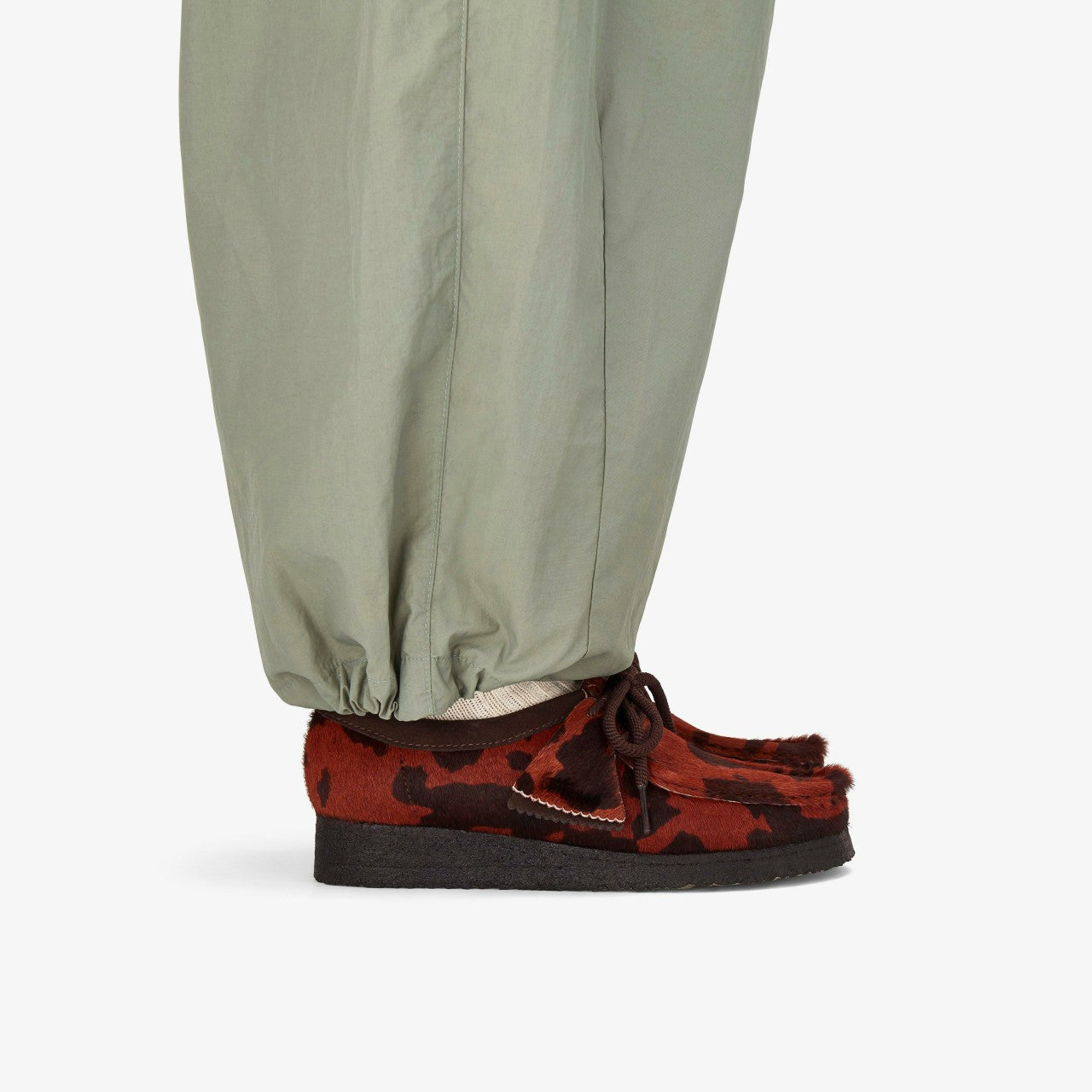 Wallabee Brown Cow Print Clarks Men