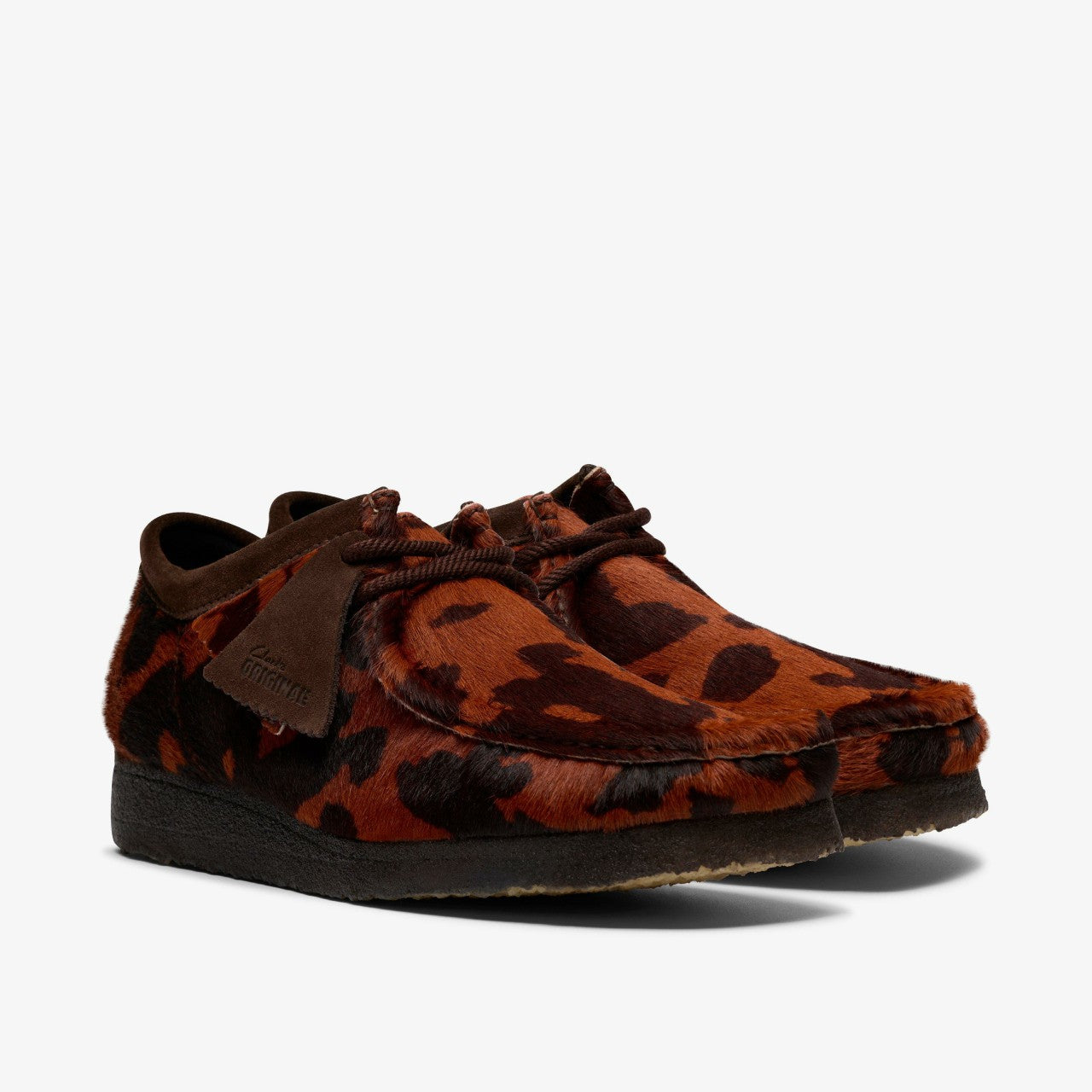 Wallabee Brown Cow Print Clarks Men