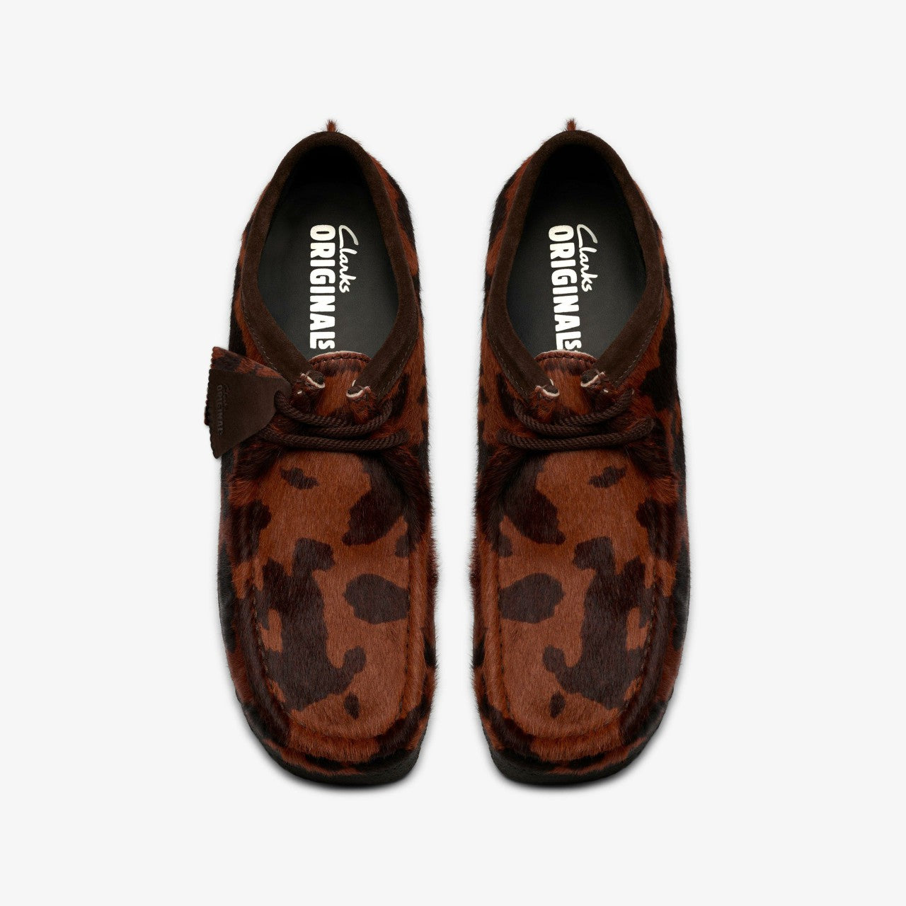 Wallabee Brown Cow Print Clarks Men