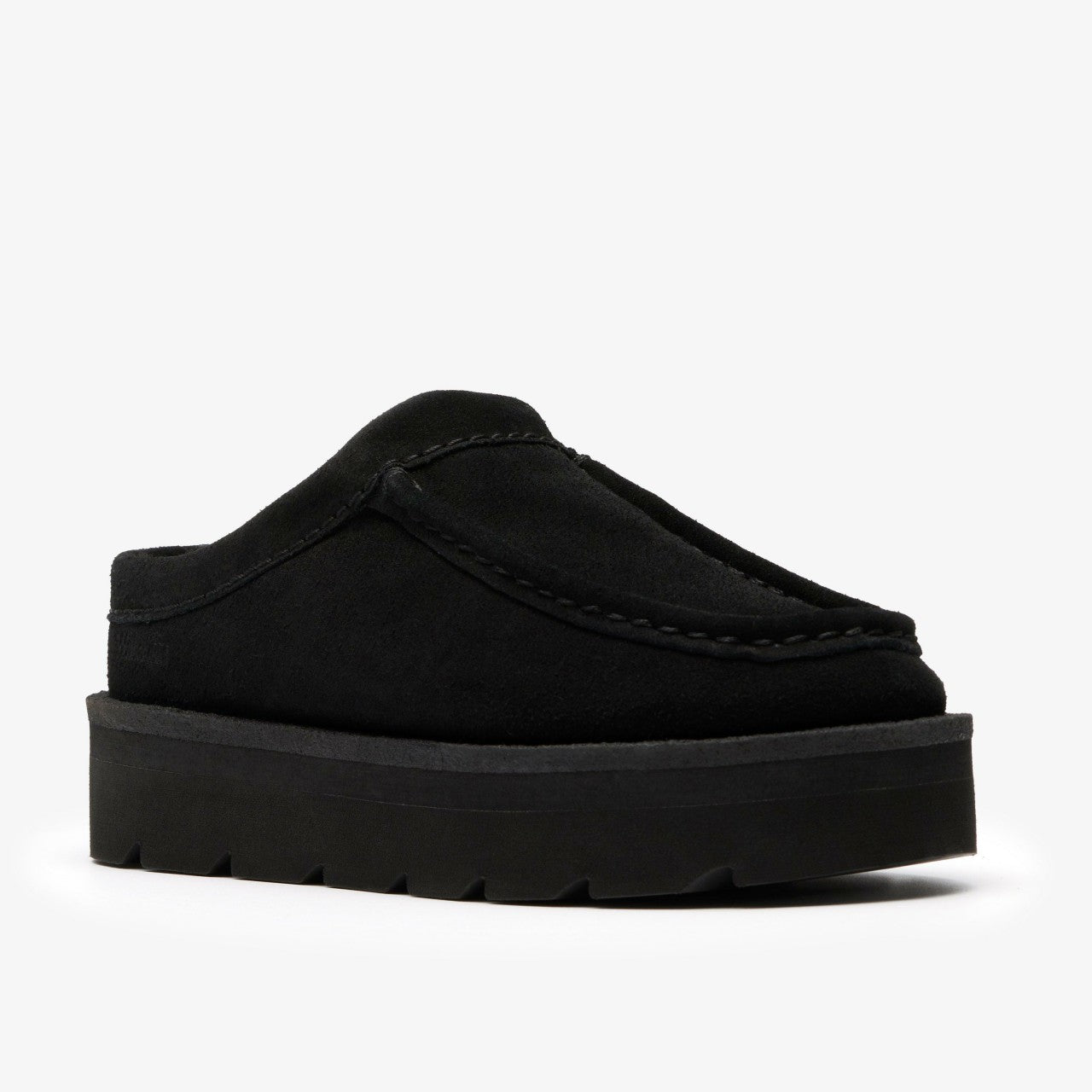 Meare Mule Black Suede Warmlined Clarks Women