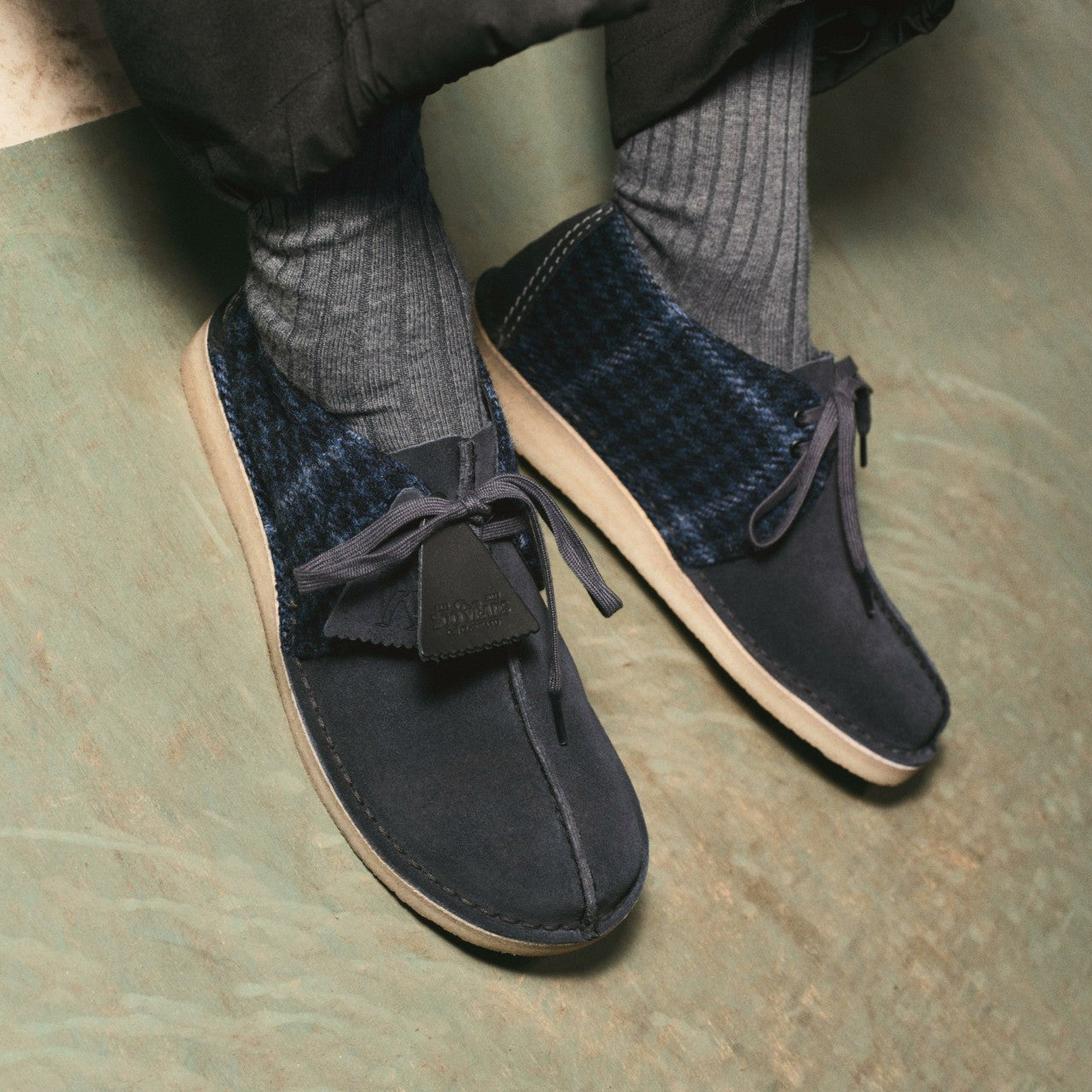 Desert Trek Navy Tweed Combination Clarks Men
