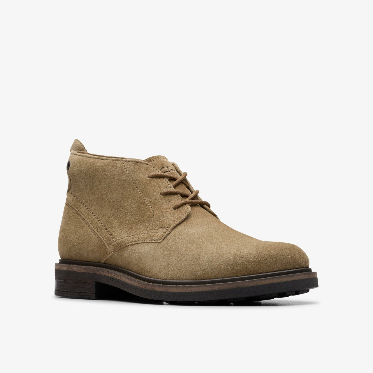 Newford Mid Dark Sand Suede Clarks Men