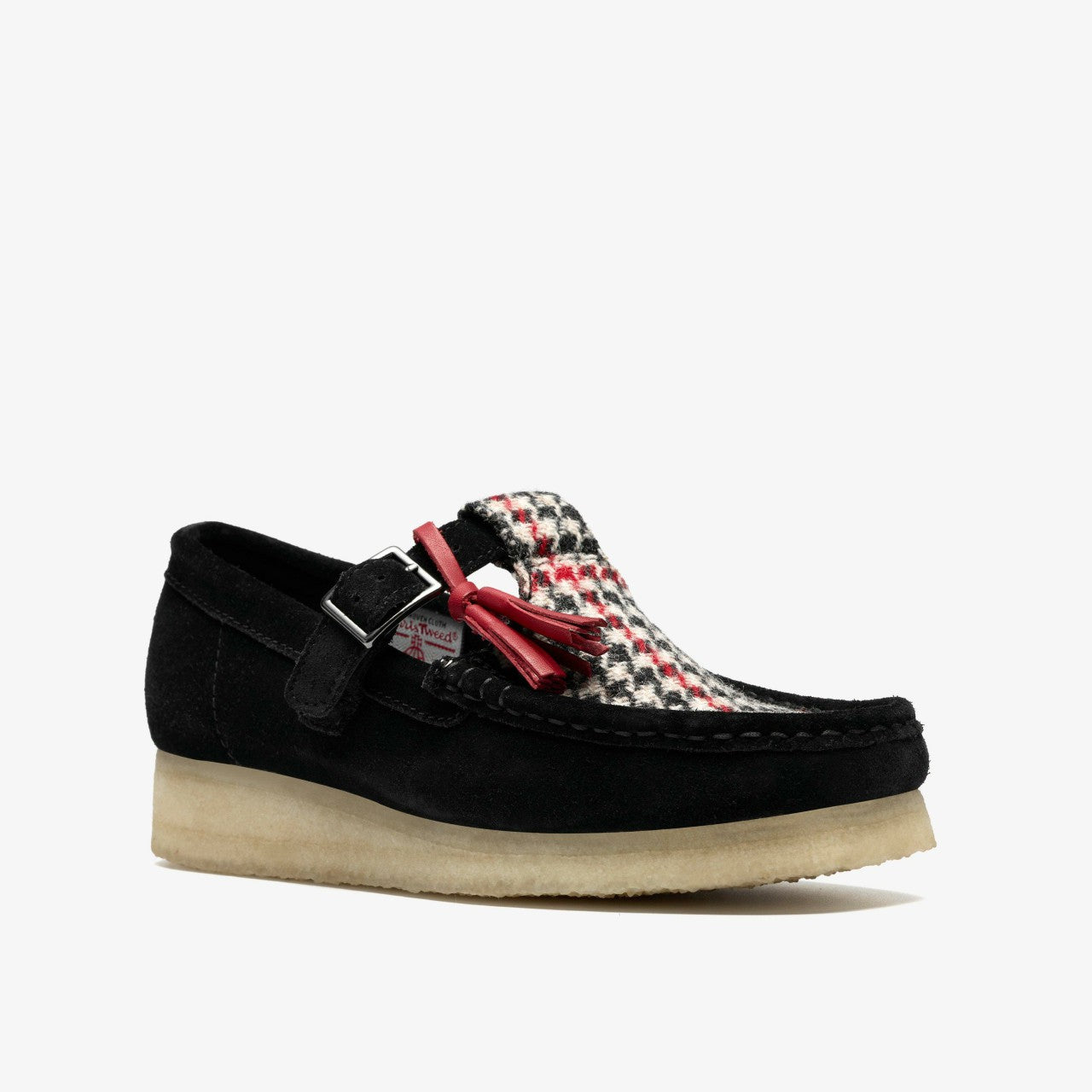 Wallabee T Bar Black Tweed Combination Clarks Women