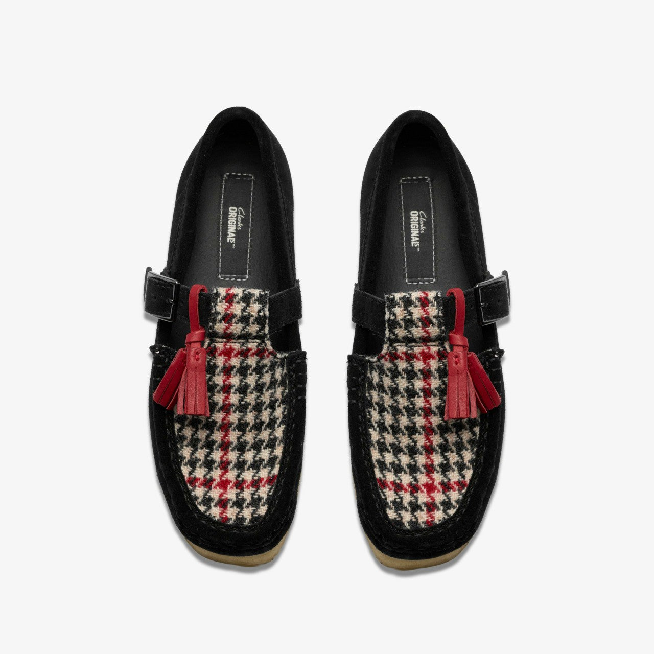 Wallabee T Bar Black Tweed Combination Clarks Women