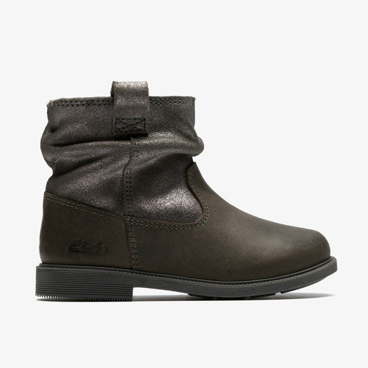Oaklyn Top Toddler Pewter Suede Clarks Kids