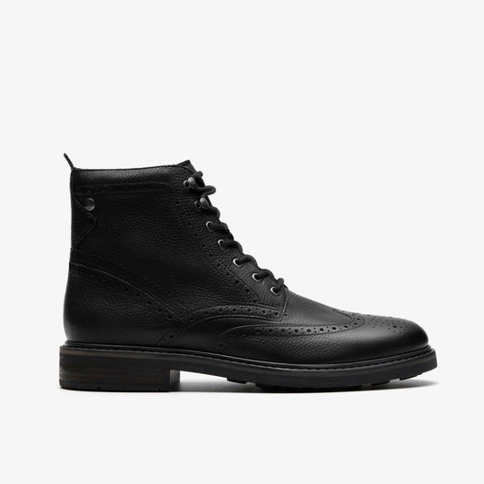 Newford Lace Boot Black Leather Clarks Men