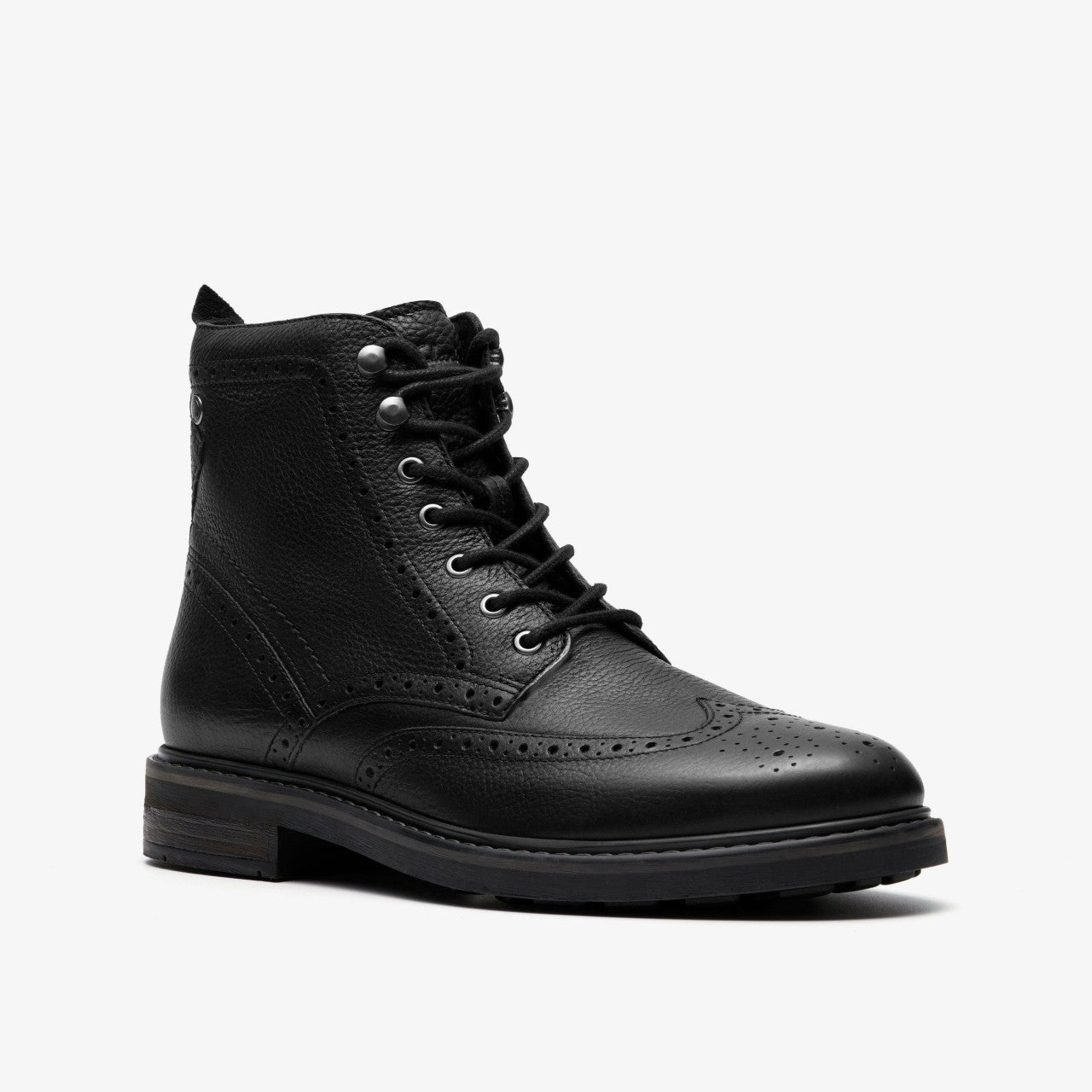Newford Lace Boot Black Leather Clarks Men