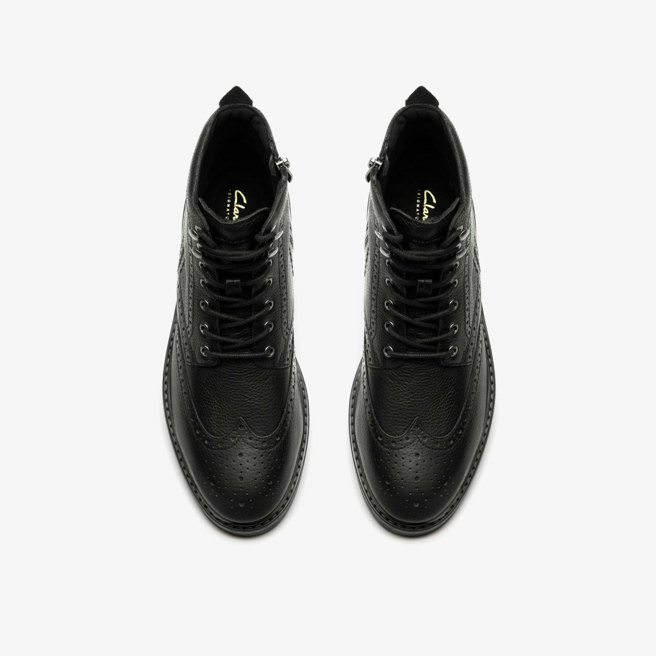 Newford Lace Boot Black Leather Clarks Men