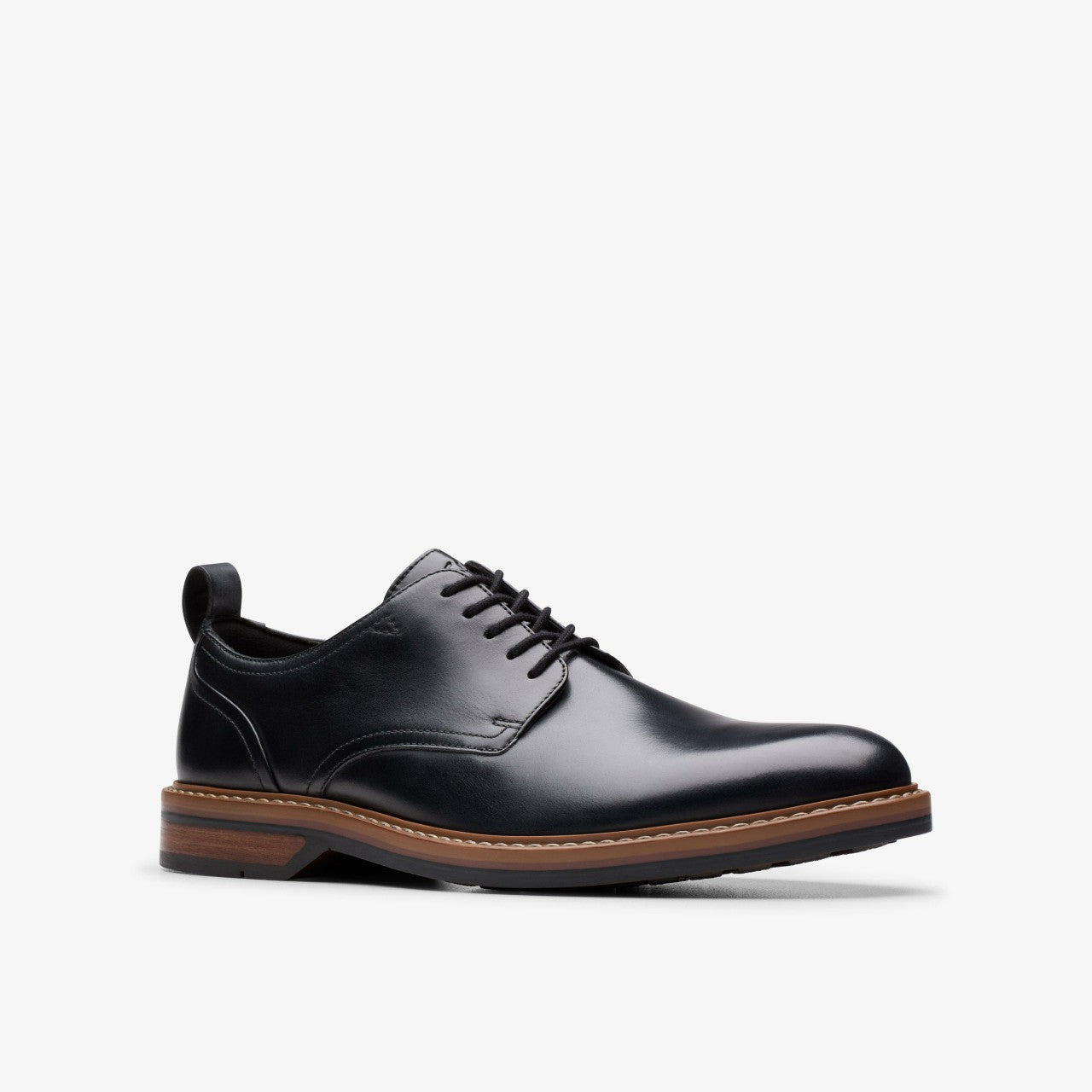 Aldwin Lace Black Leather Clarks Men