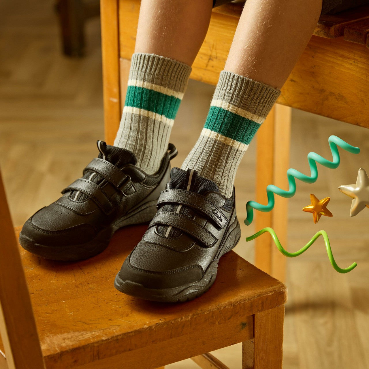Feather Shine Kid Black Clarks Kids