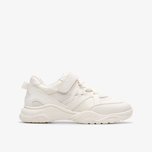 Feather Pace Kid White Clarks Kids