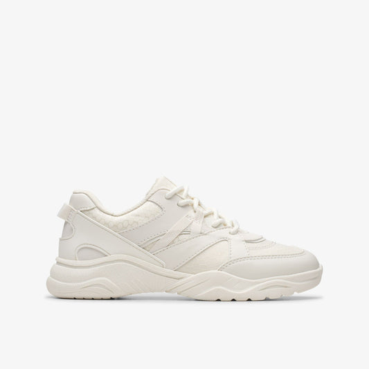 Feather Pace Older White Clarks Kids