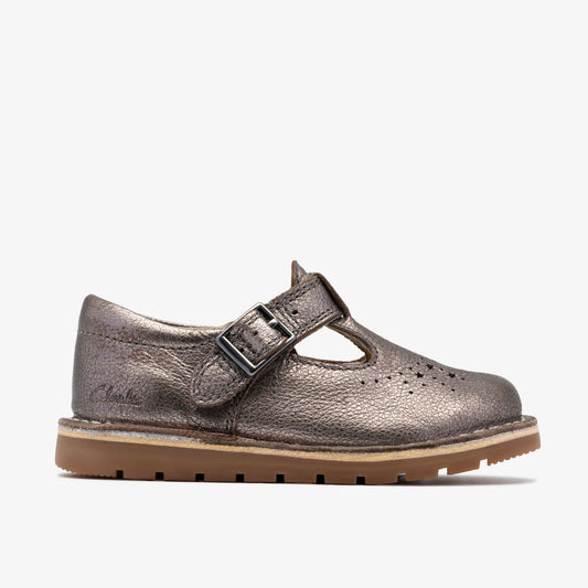Joyful Skip Toddler Pewter Clarks Kids
