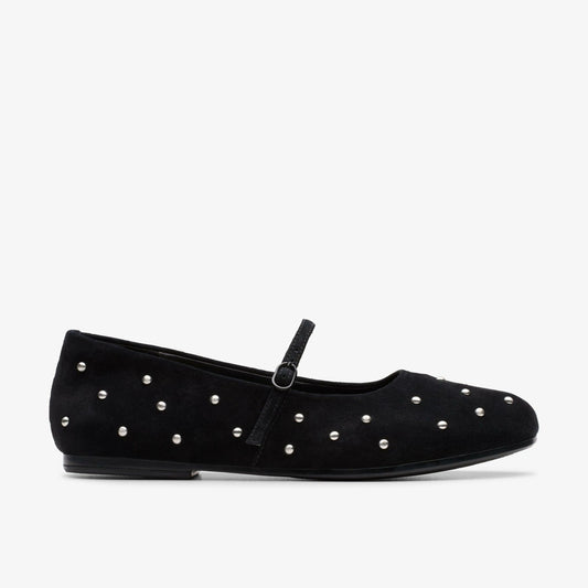 Livia Stud Black Suede Clarks Women