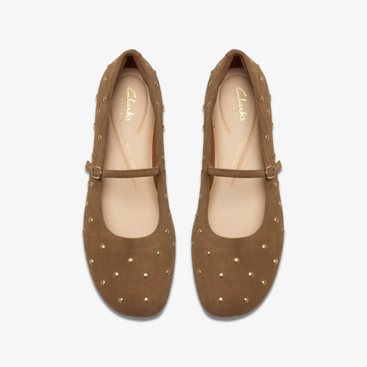 Livia Stud Walnut Suede Clarks Women