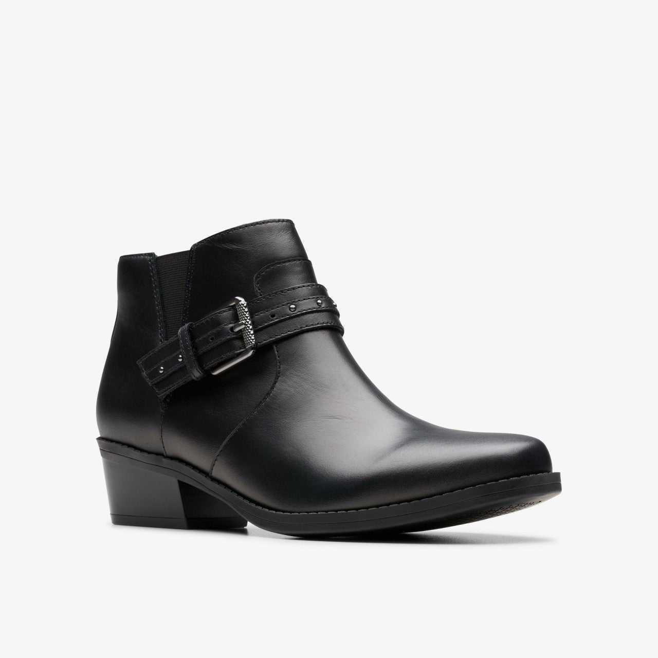 Danyelle Wish Black Leather Clarks Women
