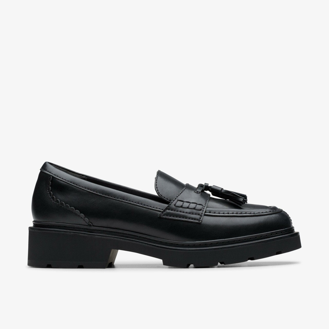 Lauryl Tassel Black Leather Clarks Women