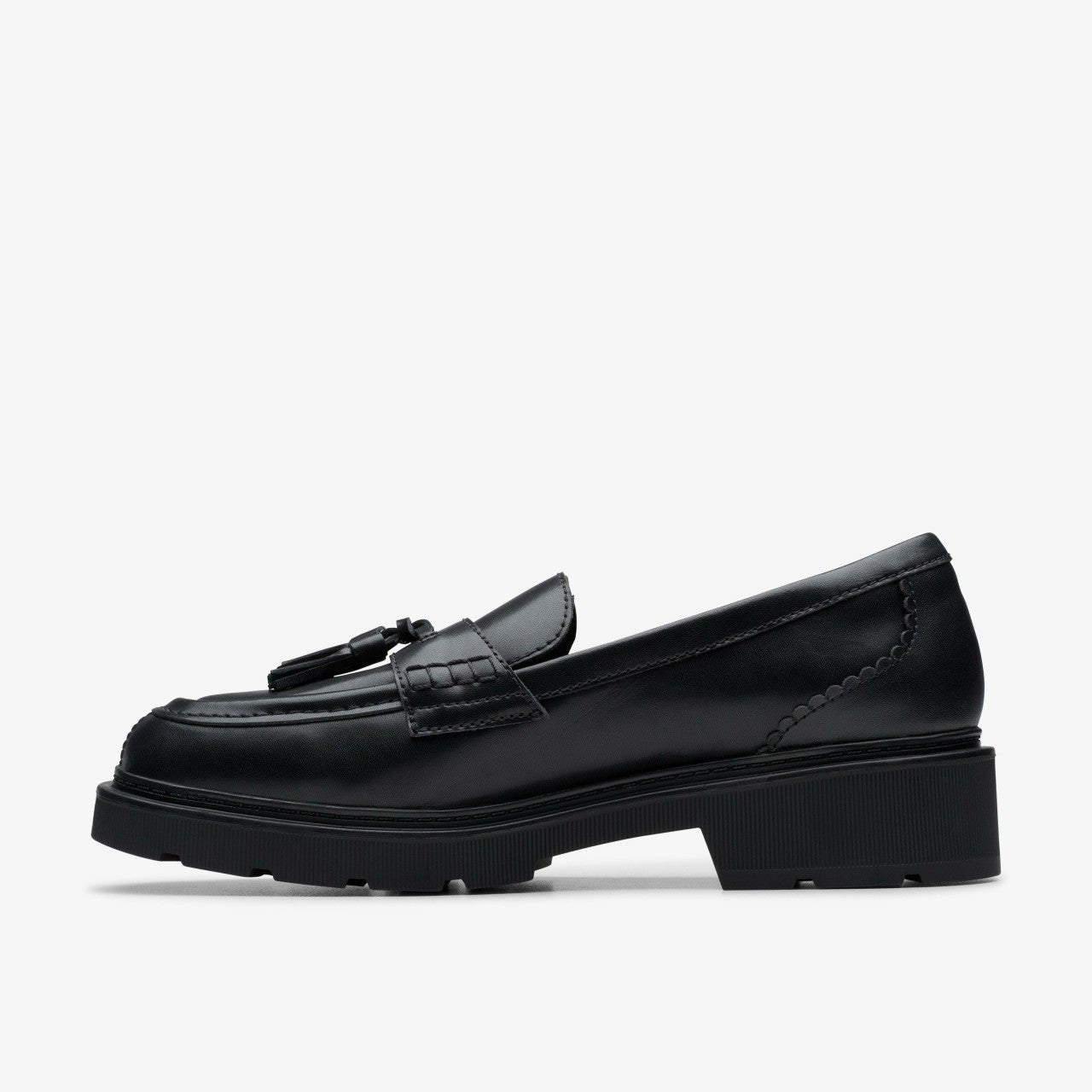 Lauryl Tassel Black Leather Clarks Women