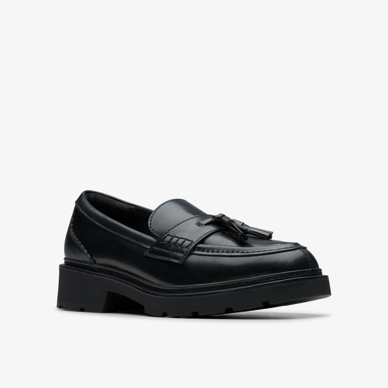 Lauryl Tassel Black Leather Clarks Women