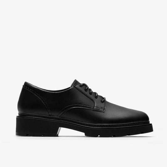 Lauryl Lace Black Leather Clarks Women