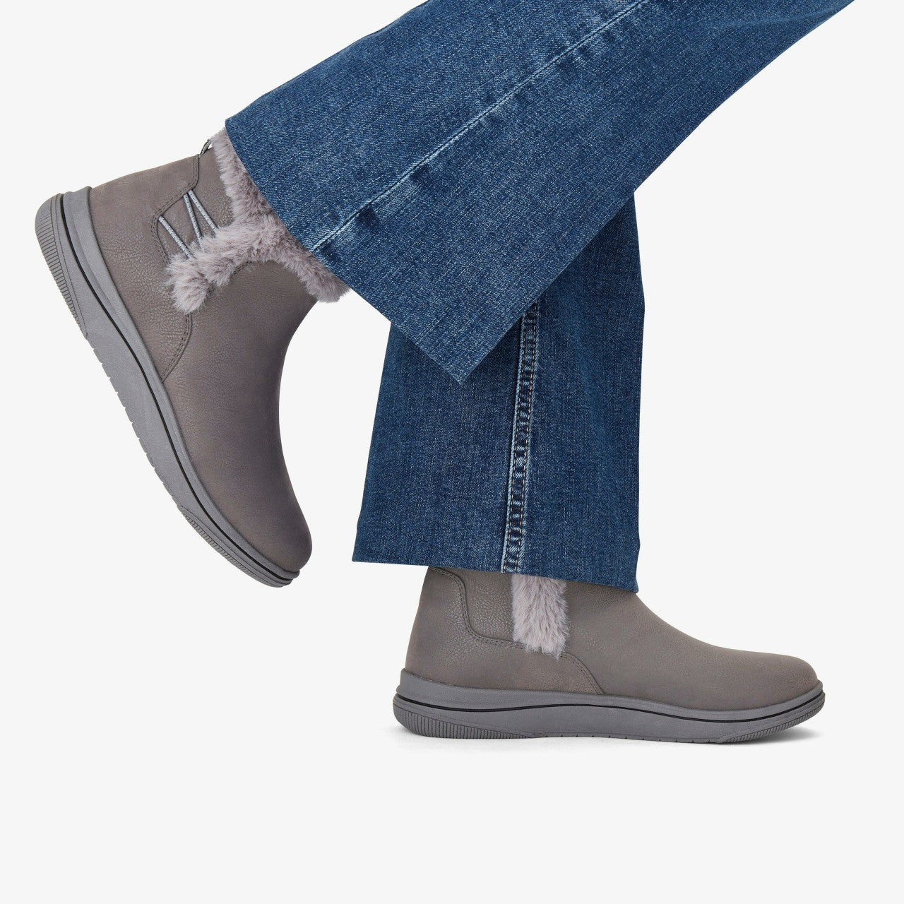 Brinkley Fur Dark Grey Combination Clarks Women