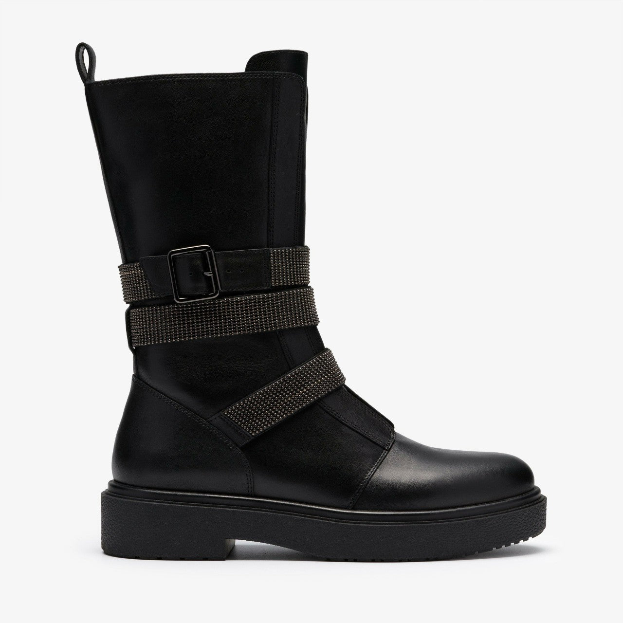 Muster Chain Black Leather Clarks Women