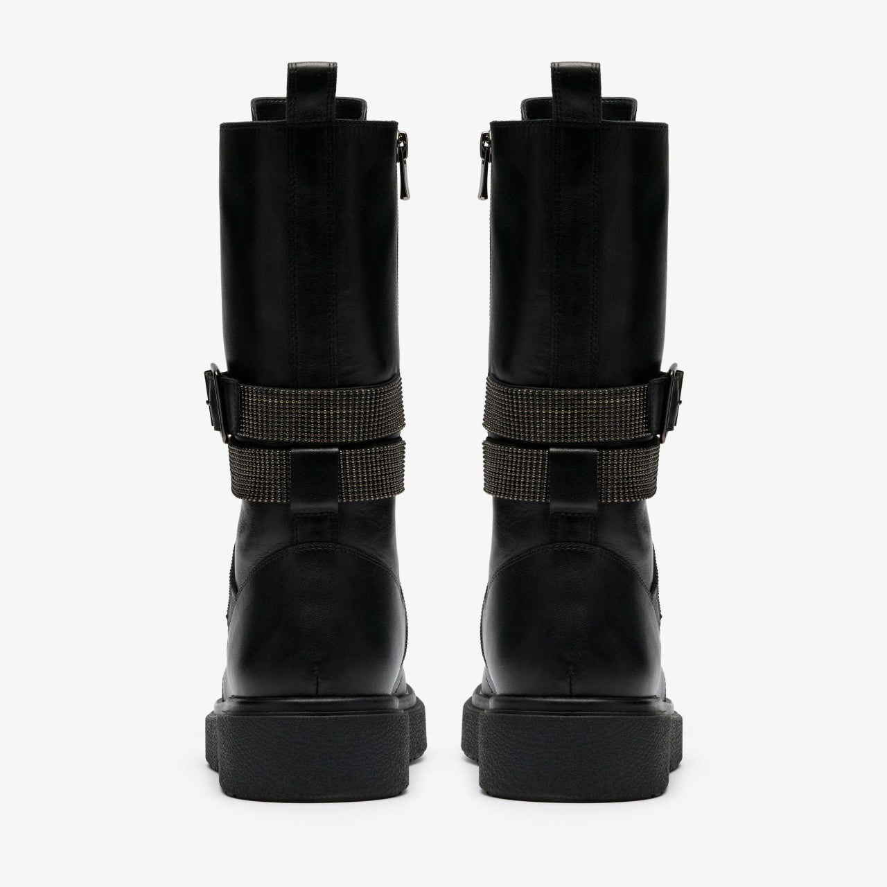 Muster Chain Black Leather Clarks Women