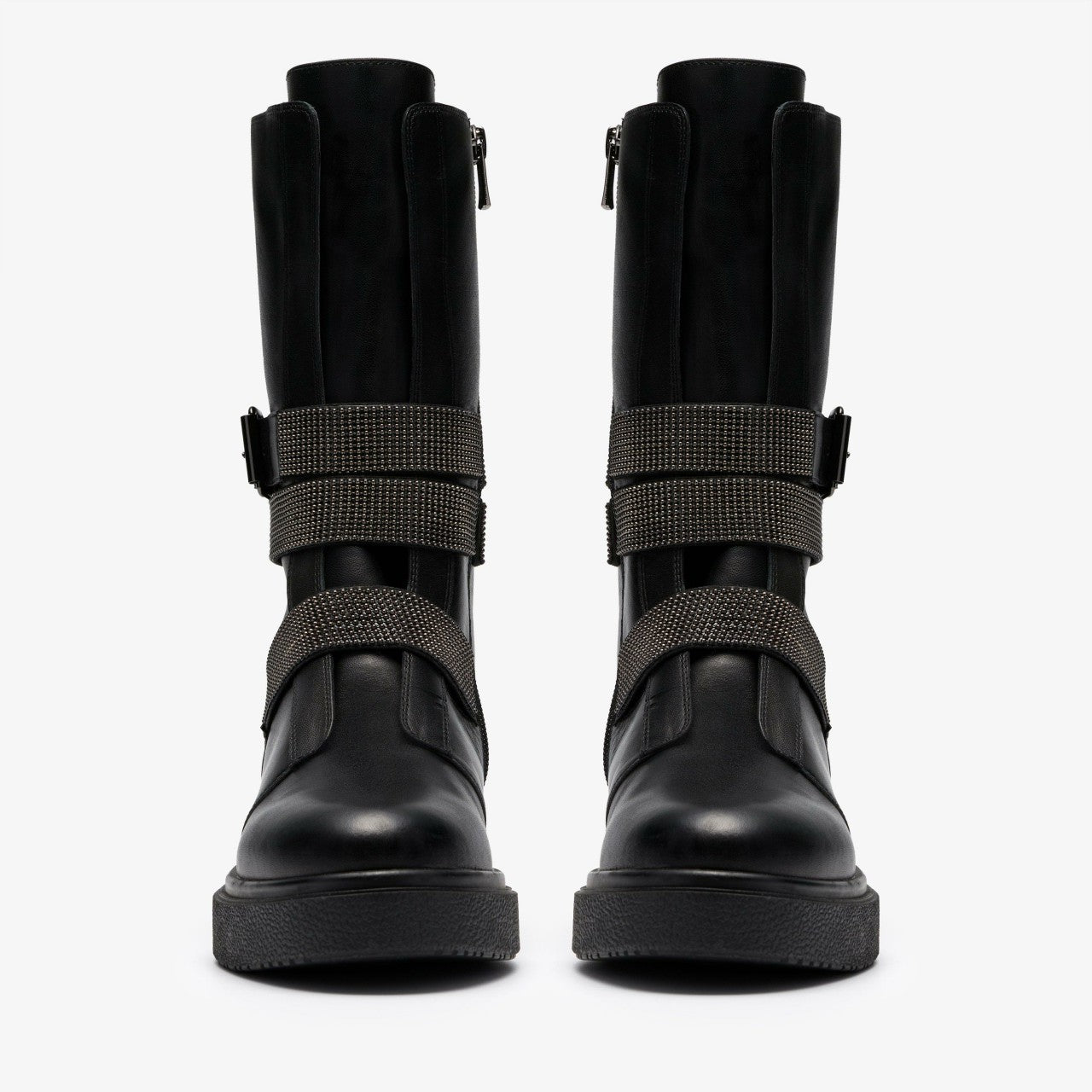 Muster Chain Black Leather Clarks Women