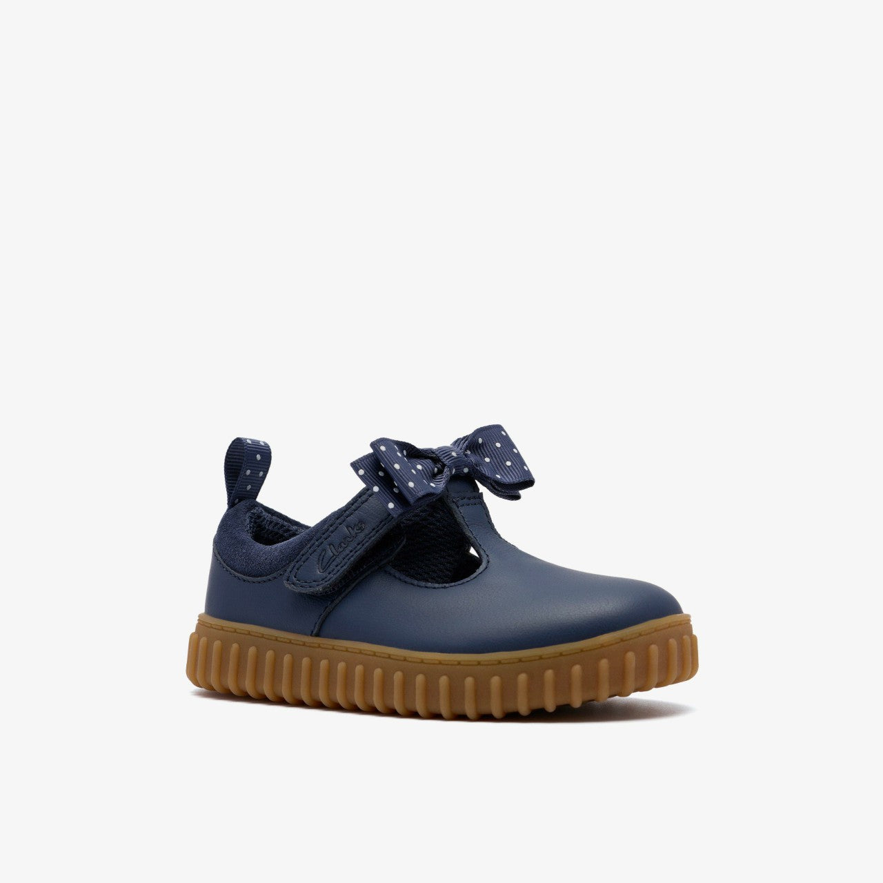 Cove Bow Toddler Navy Leather Clarks Kids